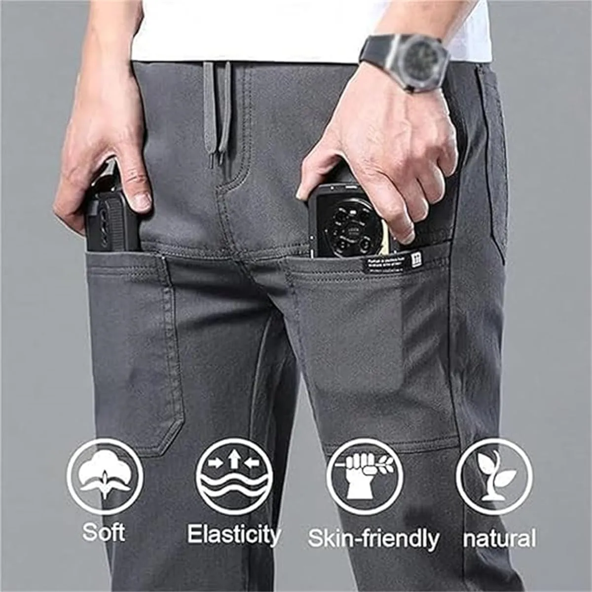 Multipants Luxury Pants, Multipants  High Stretch Multi-Pocket Durable Cargo Pant, MenComfy Cargo High Stretch Pant
