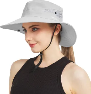 NPJY Sun Hats for Women Men 3” Wide Brim UPF 50  Fishing Beach Bucket Hats