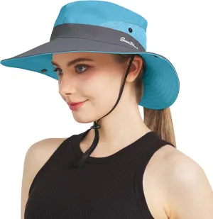 NPJY Sun Hats for Women Men 3” Wide Brim UPF 50  Fishing Beach Bucket Hats