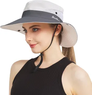 NPJY Sun Hats for Women Men 3” Wide Brim UPF 50  Fishing Beach Bucket Hats