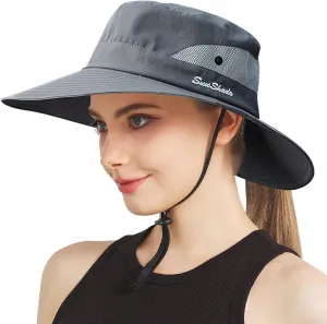 NPJY Sun Hats for Women Men 3” Wide Brim UPF 50  Fishing Beach Bucket Hats