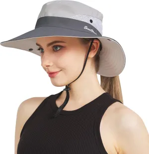 NPJY Sun Hats for Women Men 3” Wide Brim UPF 50  Fishing Beach Bucket Hats