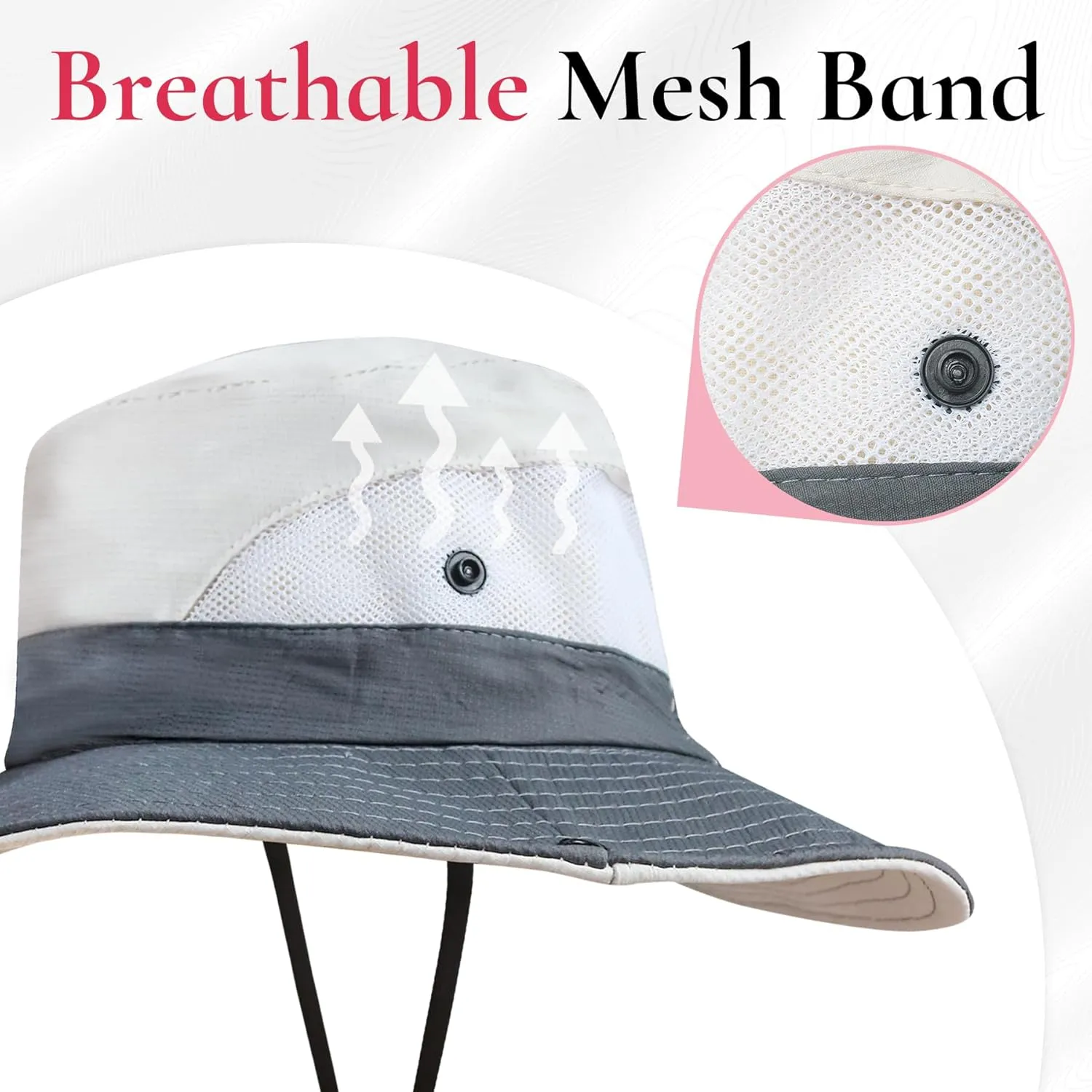 NPQQUAN 2 Packs Ponytail Sun Bucket Hat for Women Men Wide Brim UPF 50  Fishing & Beach Hats