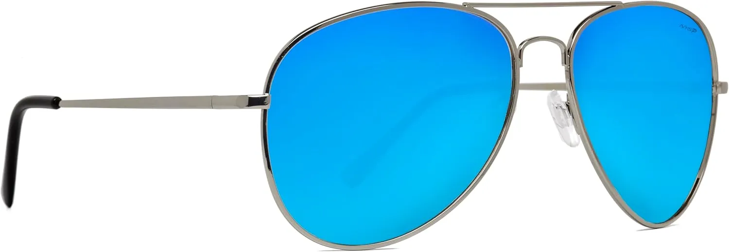 NYS Collection Premium Polarized Classic Aviator Sunglasses, Lightweight Frame, 63mm Lenses, UV400 for Men & Women