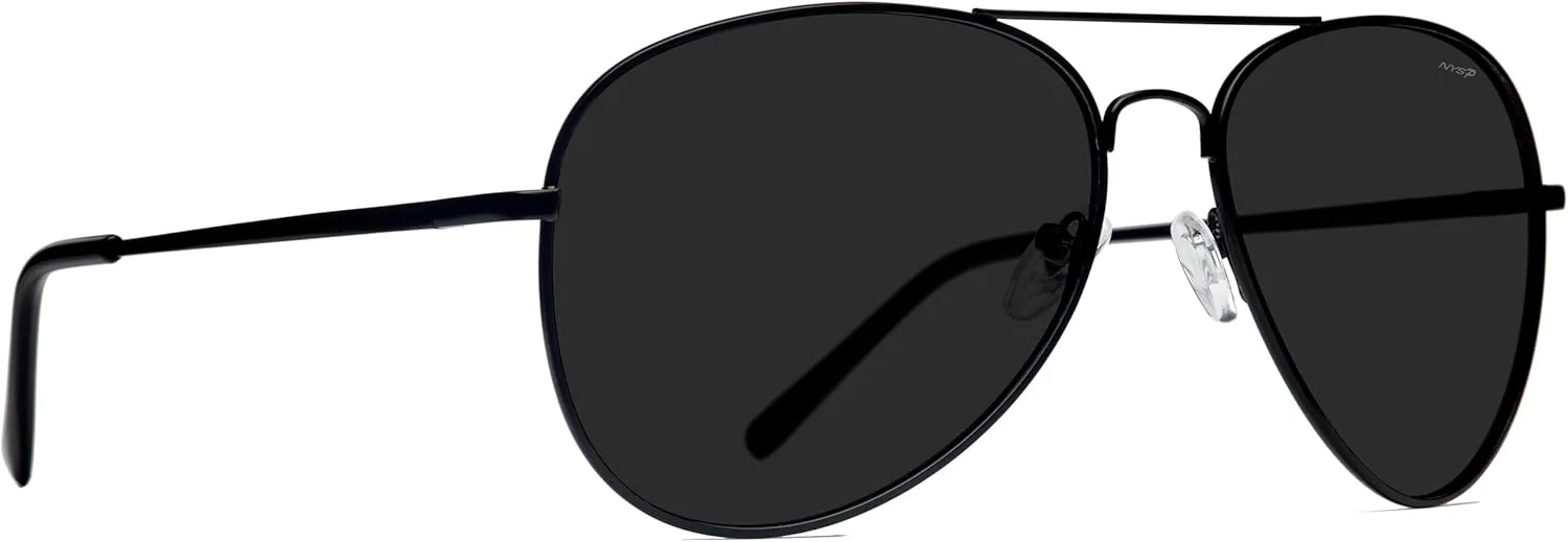 NYS Collection Premium Polarized Classic Aviator Sunglasses, Lightweight Frame, 63mm Lenses, UV400 for Men & Women