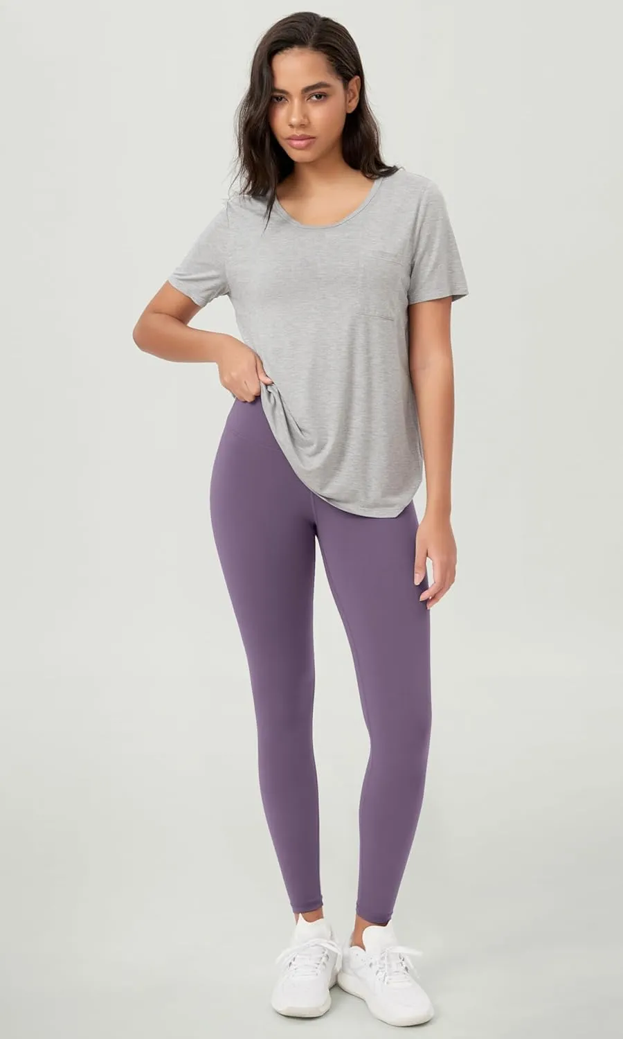 ODODOS Body-Hugging Workout Leggings with Back Pocket for Women, 25" /28" High Waist Yoga Pants