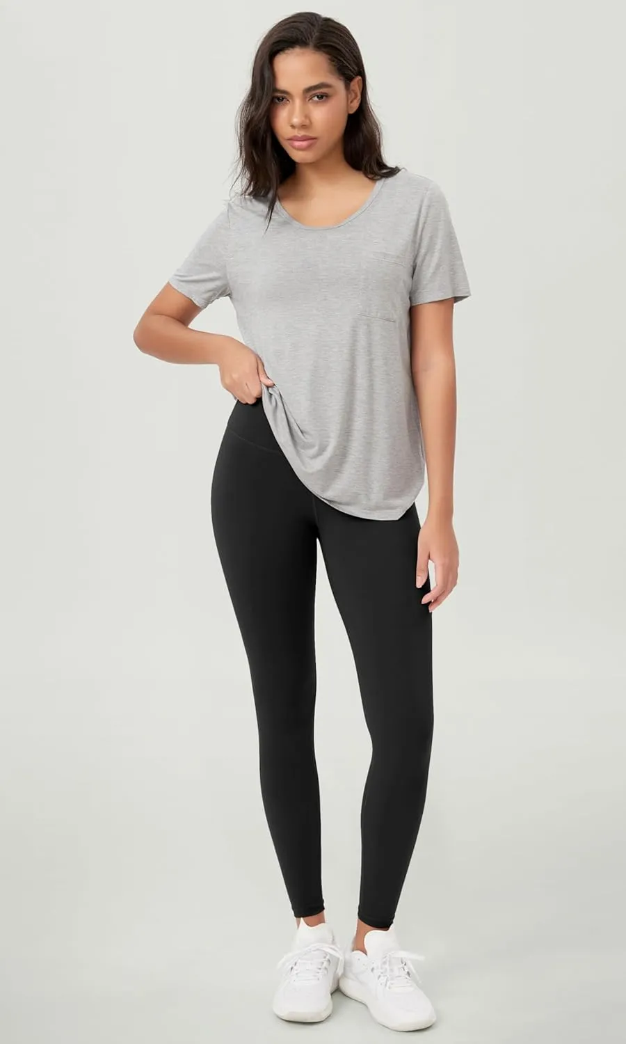 ODODOS Body-Hugging Workout Leggings with Back Pocket for Women, 25" /28" High Waist Yoga Pants