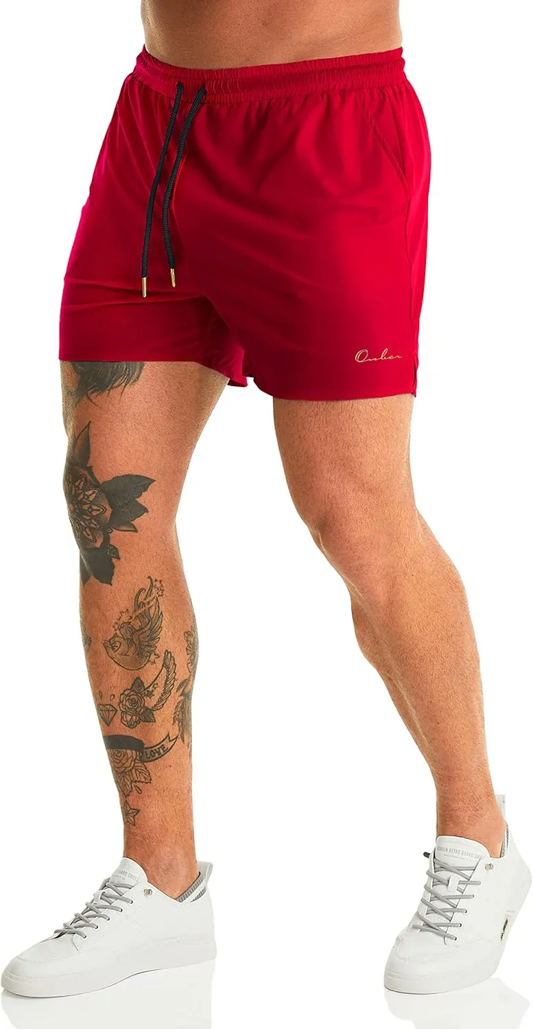 Ouber Men's Light Athletic Short Workout Quick Dry Shorts for Running Swimming Gym Training Shorts