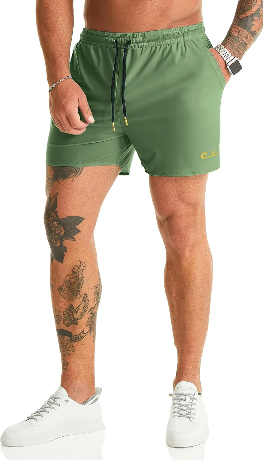 Ouber Men's Light Athletic Short Workout Quick Dry Shorts for Running Swimming Gym Training Shorts