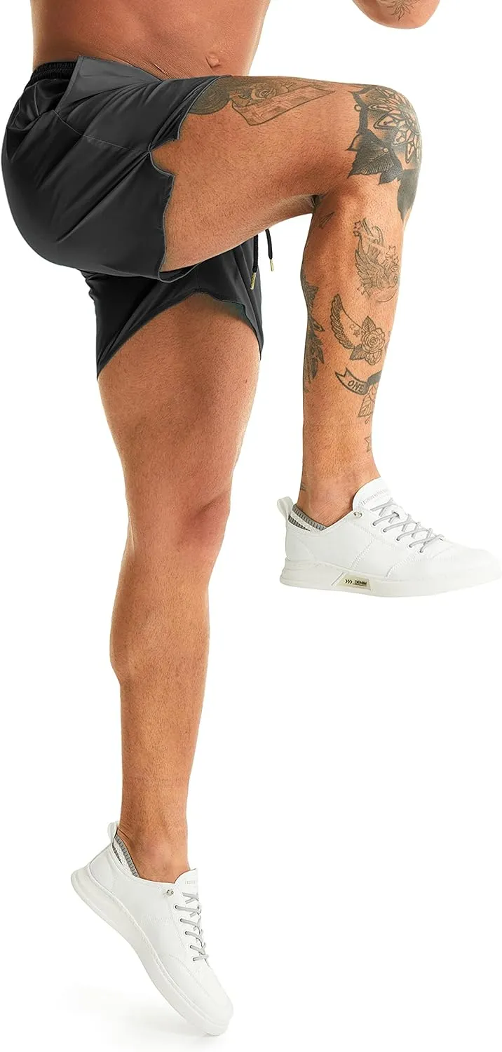 Ouber Men's Light Athletic Short Workout Quick Dry Shorts for Running Swimming Gym Training Shorts
