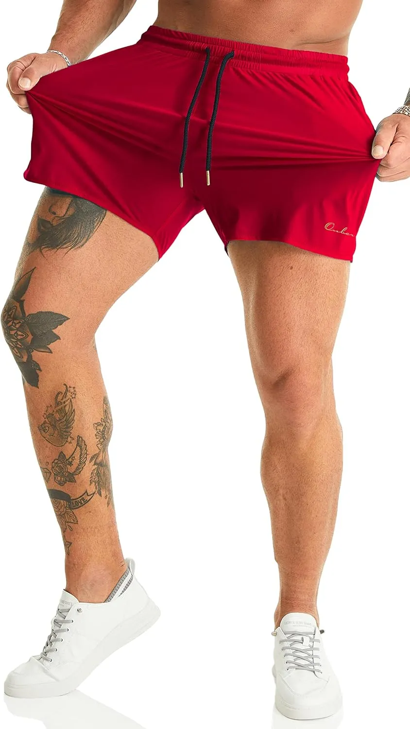 Ouber Men's Light Athletic Short Workout Quick Dry Shorts for Running Swimming Gym Training Shorts