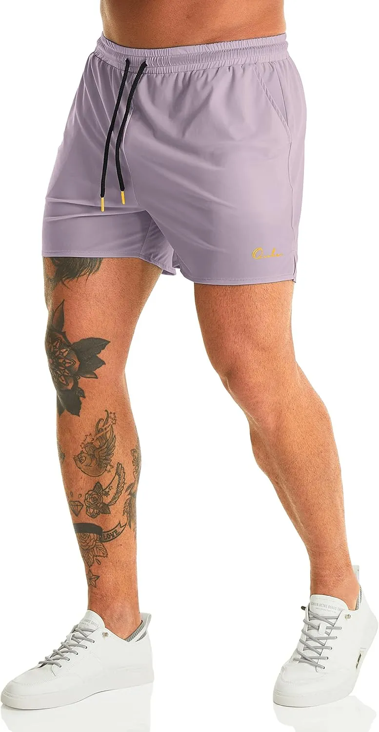 Ouber Men's Light Athletic Short Workout Quick Dry Shorts for Running Swimming Gym Training Shorts