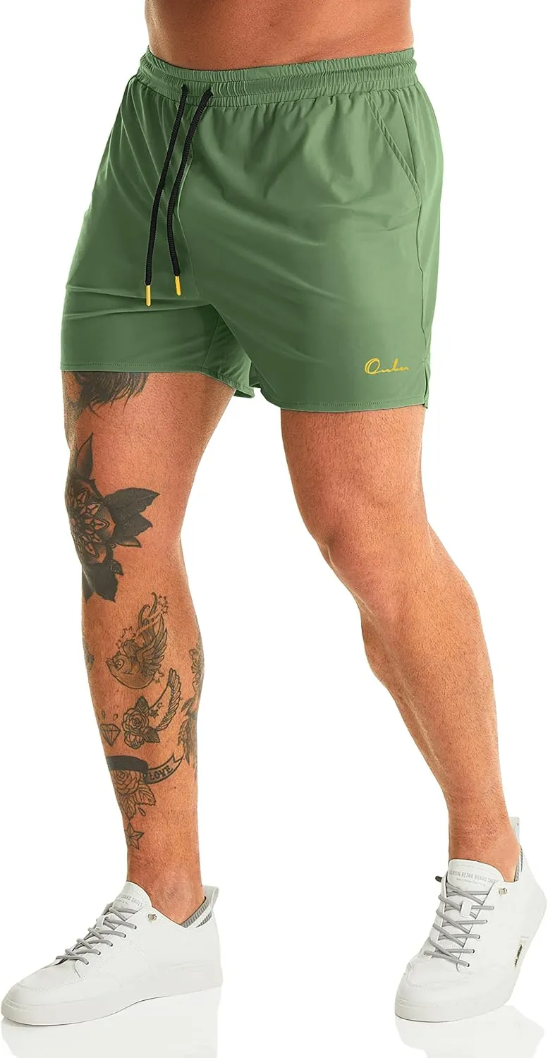 Ouber Men's Light Athletic Short Workout Quick Dry Shorts for Running Swimming Gym Training Shorts