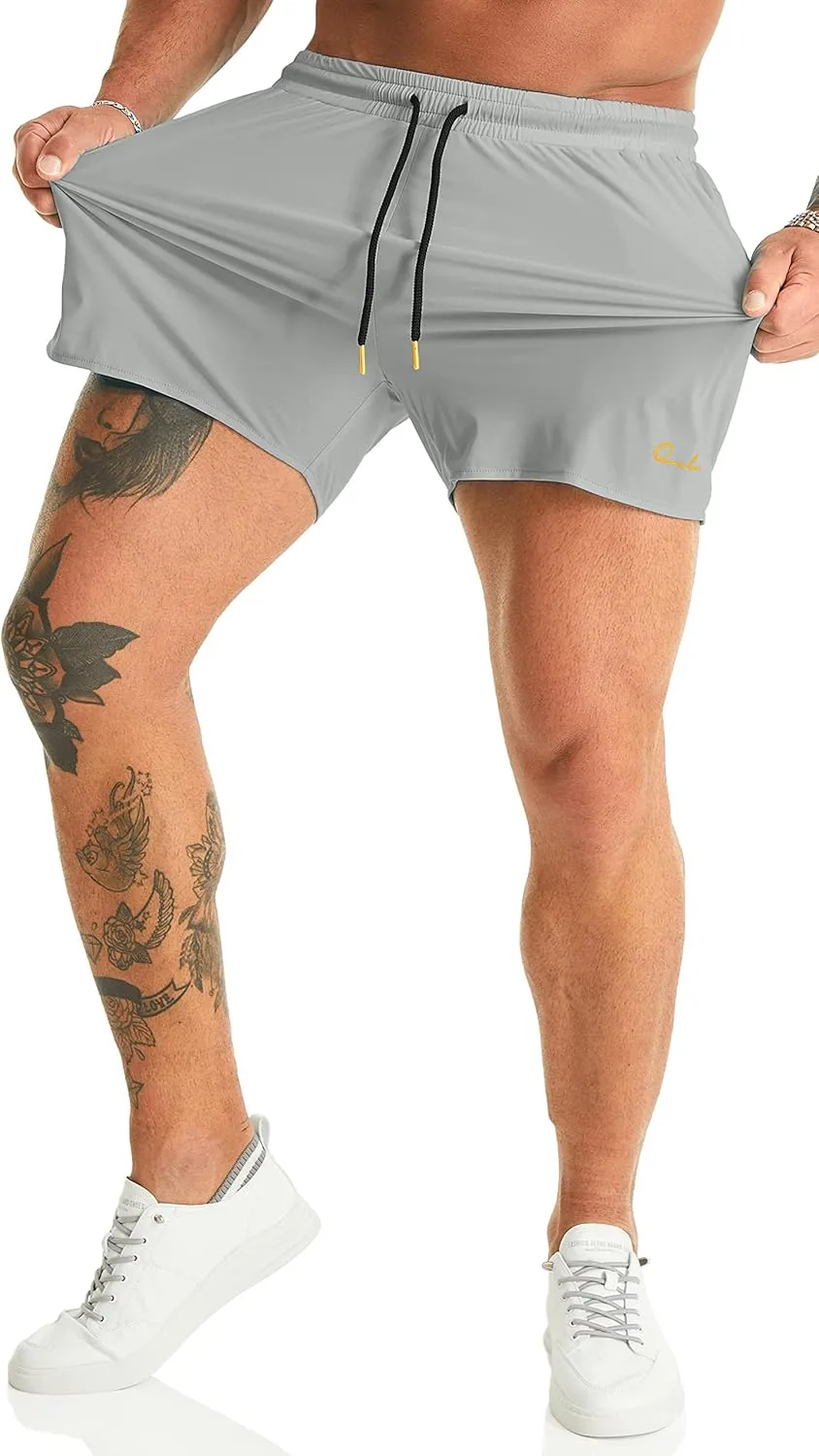 Ouber Men's Light Athletic Short Workout Quick Dry Shorts for Running Swimming Gym Training Shorts