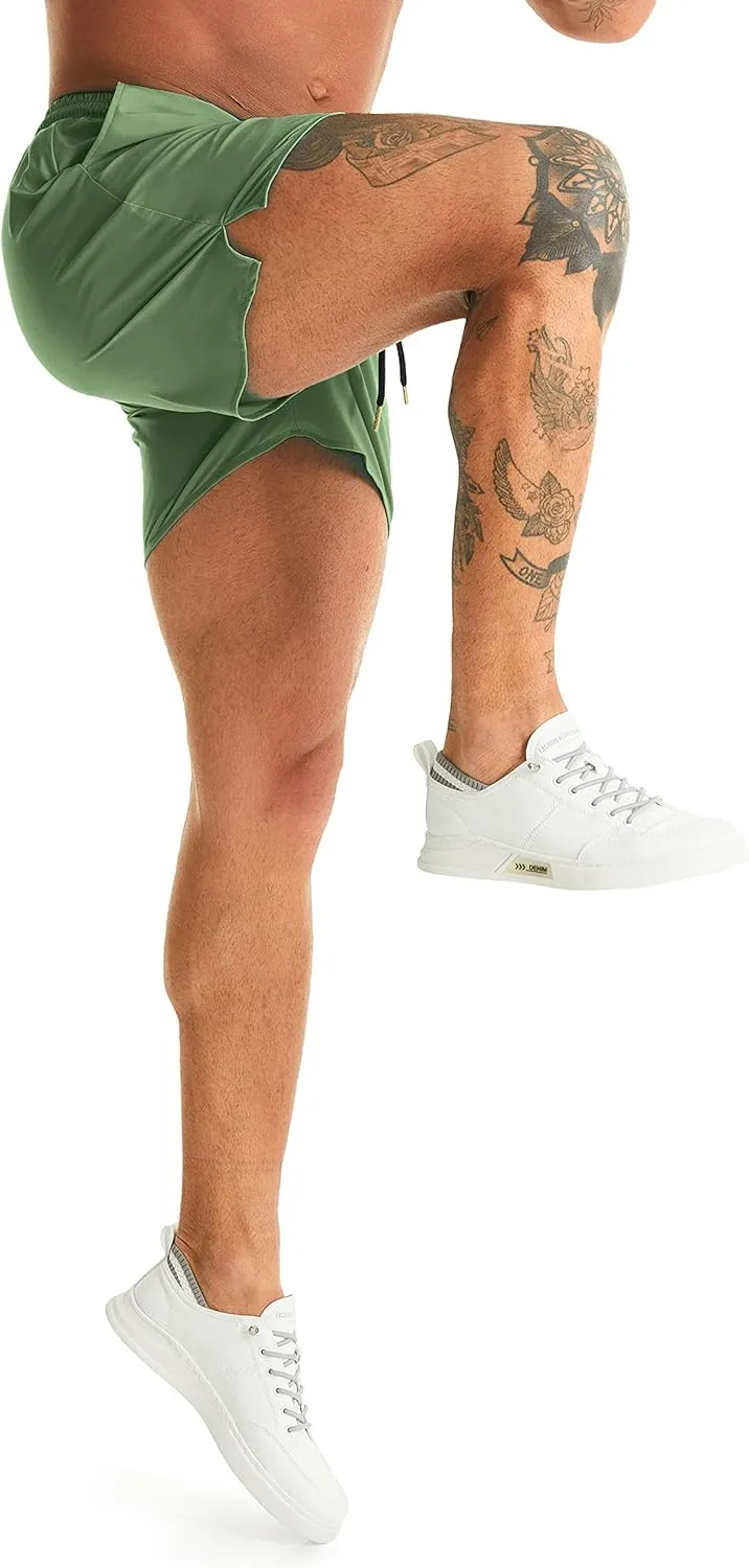 Ouber Men's Light Athletic Short Workout Quick Dry Shorts for Running Swimming Gym Training Shorts