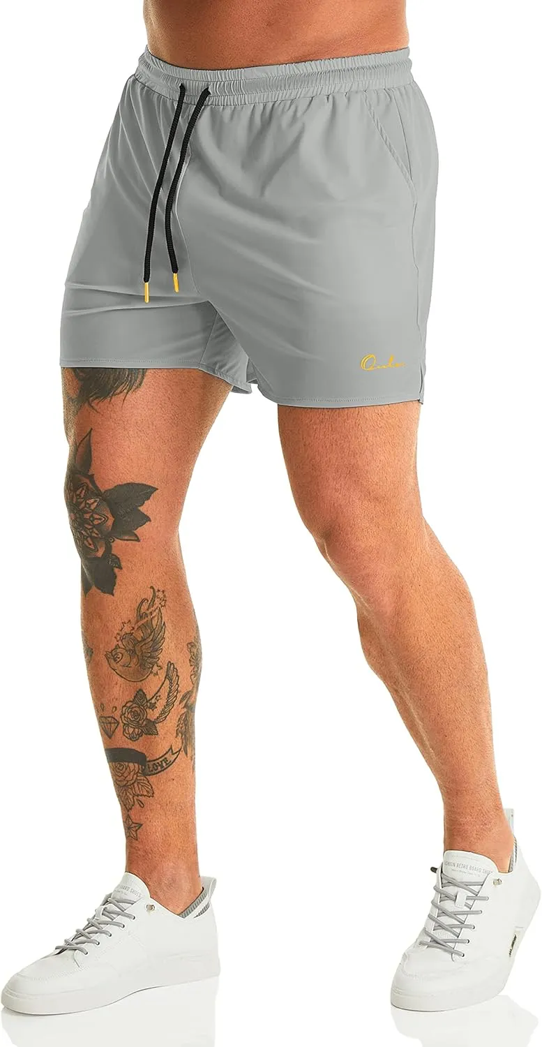 Ouber Men's Light Athletic Short Workout Quick Dry Shorts for Running Swimming Gym Training Shorts