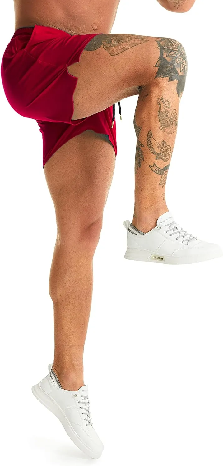 Ouber Men's Light Athletic Short Workout Quick Dry Shorts for Running Swimming Gym Training Shorts