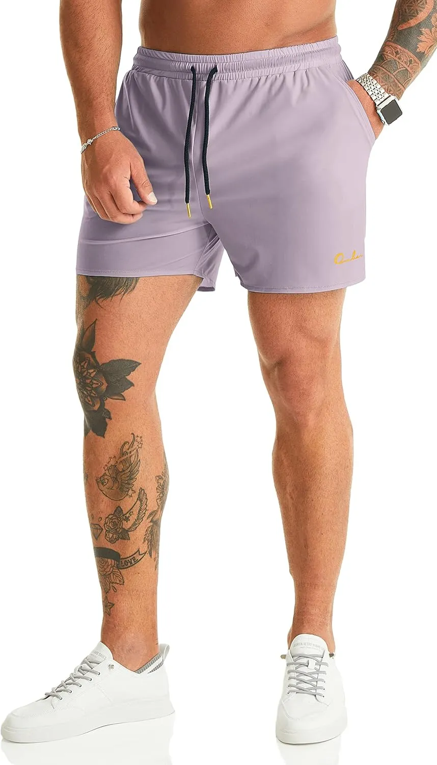 Ouber Men's Light Athletic Short Workout Quick Dry Shorts for Running Swimming Gym Training Shorts