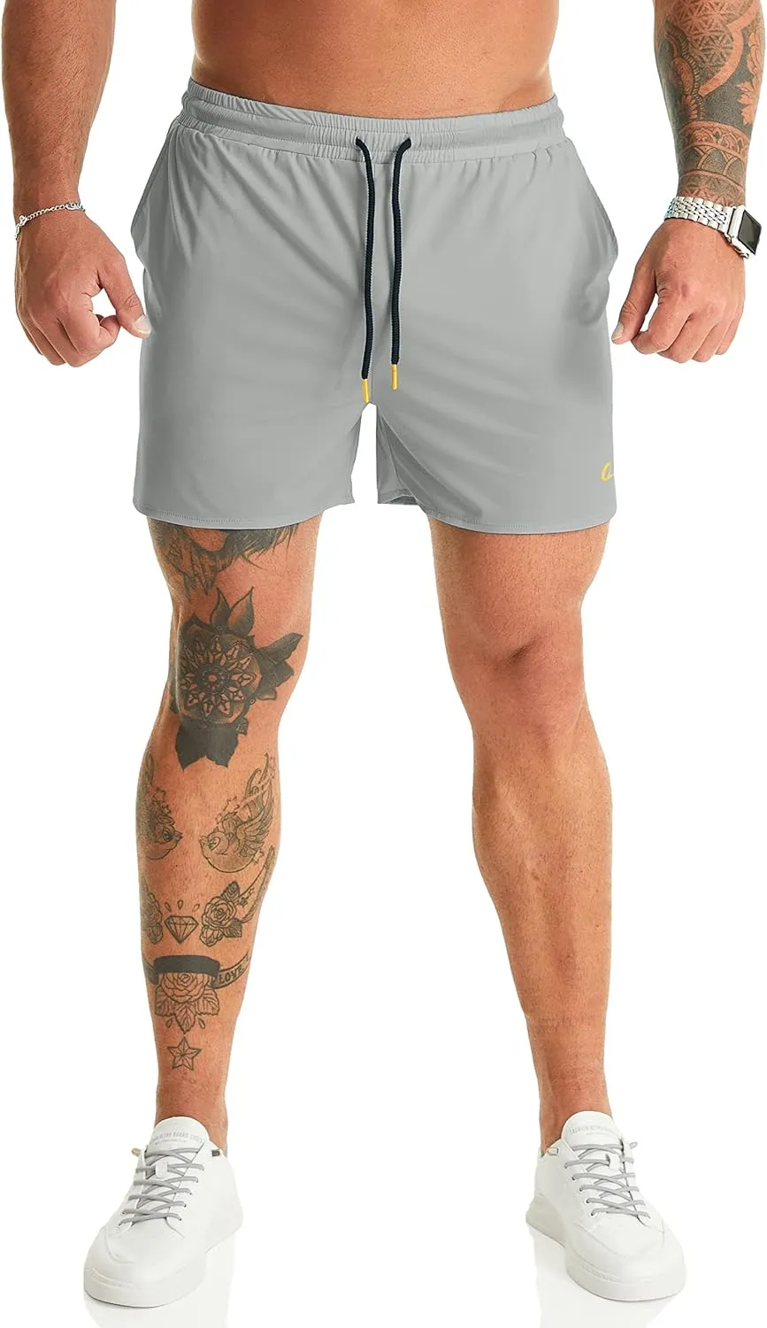 Ouber Men's Light Athletic Short Workout Quick Dry Shorts for Running Swimming Gym Training Shorts