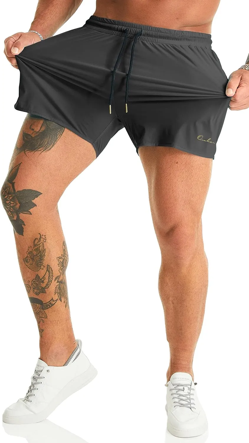 Ouber Men's Light Athletic Short Workout Quick Dry Shorts for Running Swimming Gym Training Shorts