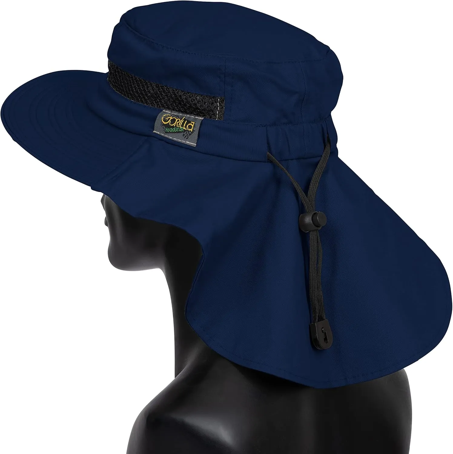 Outdoors Cotton Sun Hat, UPF 50  Wide Brim Fishing Hat with Neck Flap, Breathable, Boonie Hat Bucket Cap