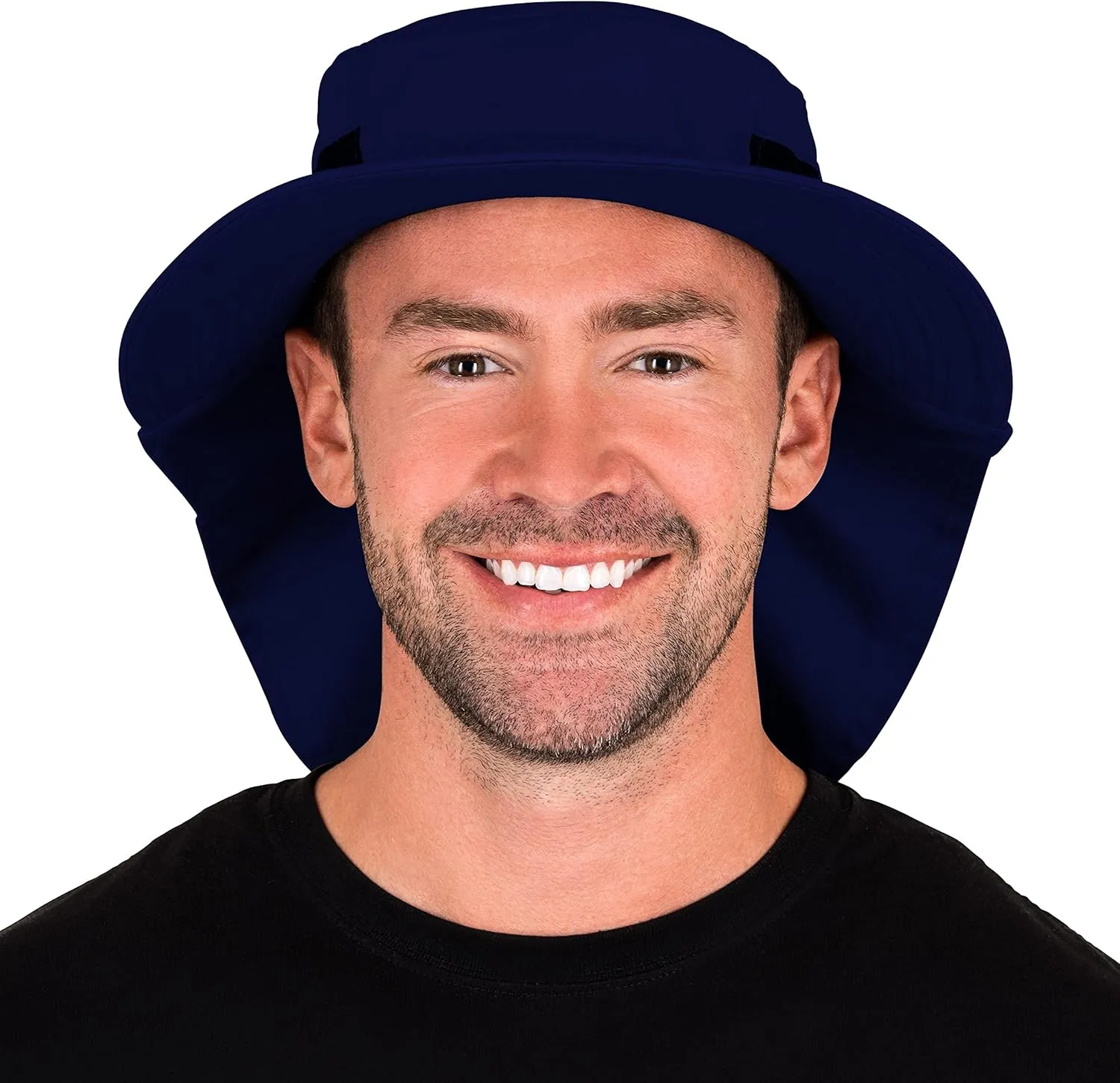 Outdoors Cotton Sun Hat, UPF 50  Wide Brim Fishing Hat with Neck Flap, Breathable, Boonie Hat Bucket Cap