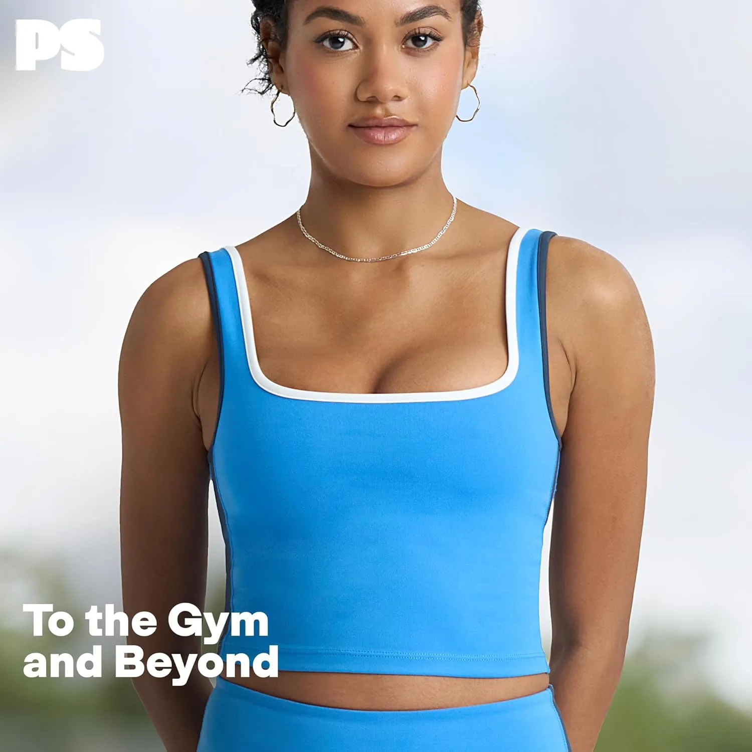 POPSUGAR PS Workout Tank Tops for Women with Built in Bra, Racerback Sports Athletic Shirts Camisole Yoga Top with Shelf Bra