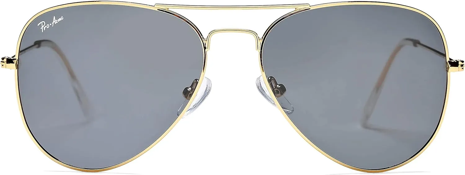 Pro Acme Classic Polarized Aviator Sunglasses for Women Men, Lightweight Metal Pilot Frame UV400 Protection 58MM