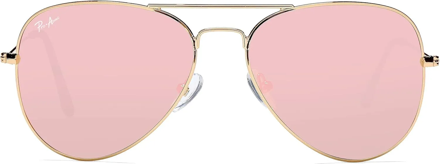 Pro Acme Classic Polarized Aviator Sunglasses for Women Men, Lightweight Metal Pilot Frame UV400 Protection 58MM