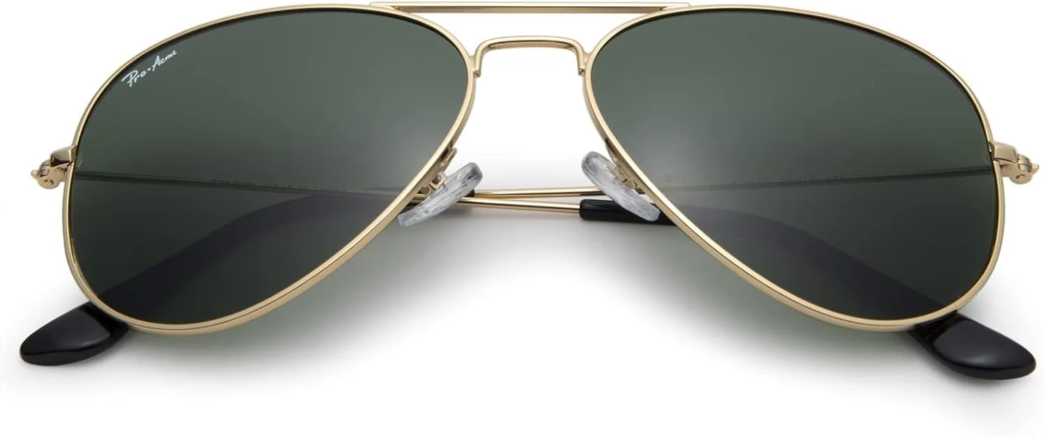 Pro Acme Classic Polarized Aviator Sunglasses for Women Men, Lightweight Metal Pilot Frame UV400 Protection 58MM