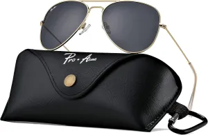 Pro Acme Classic Polarized Aviator Sunglasses for Women Men, Lightweight Metal Pilot Frame UV400 Protection 58MM