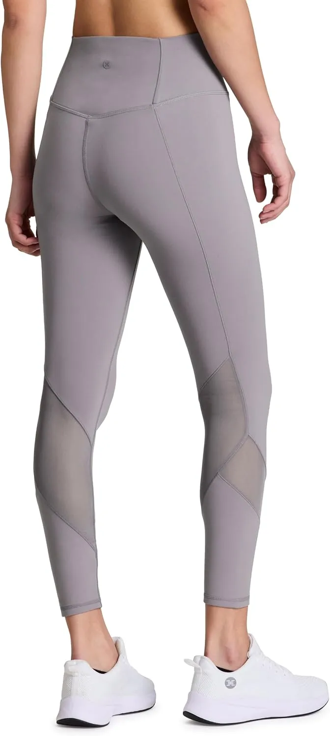 RBX Activewear Women's Yoga Leggings with Pockets, 7/8 Legging with Mesh Ankle Length Workout Pants Squat Proof Tights