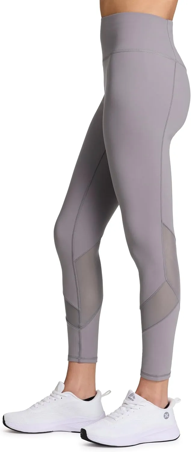 RBX Activewear Women's Yoga Leggings with Pockets, 7/8 Legging with Mesh Ankle Length Workout Pants Squat Proof Tights