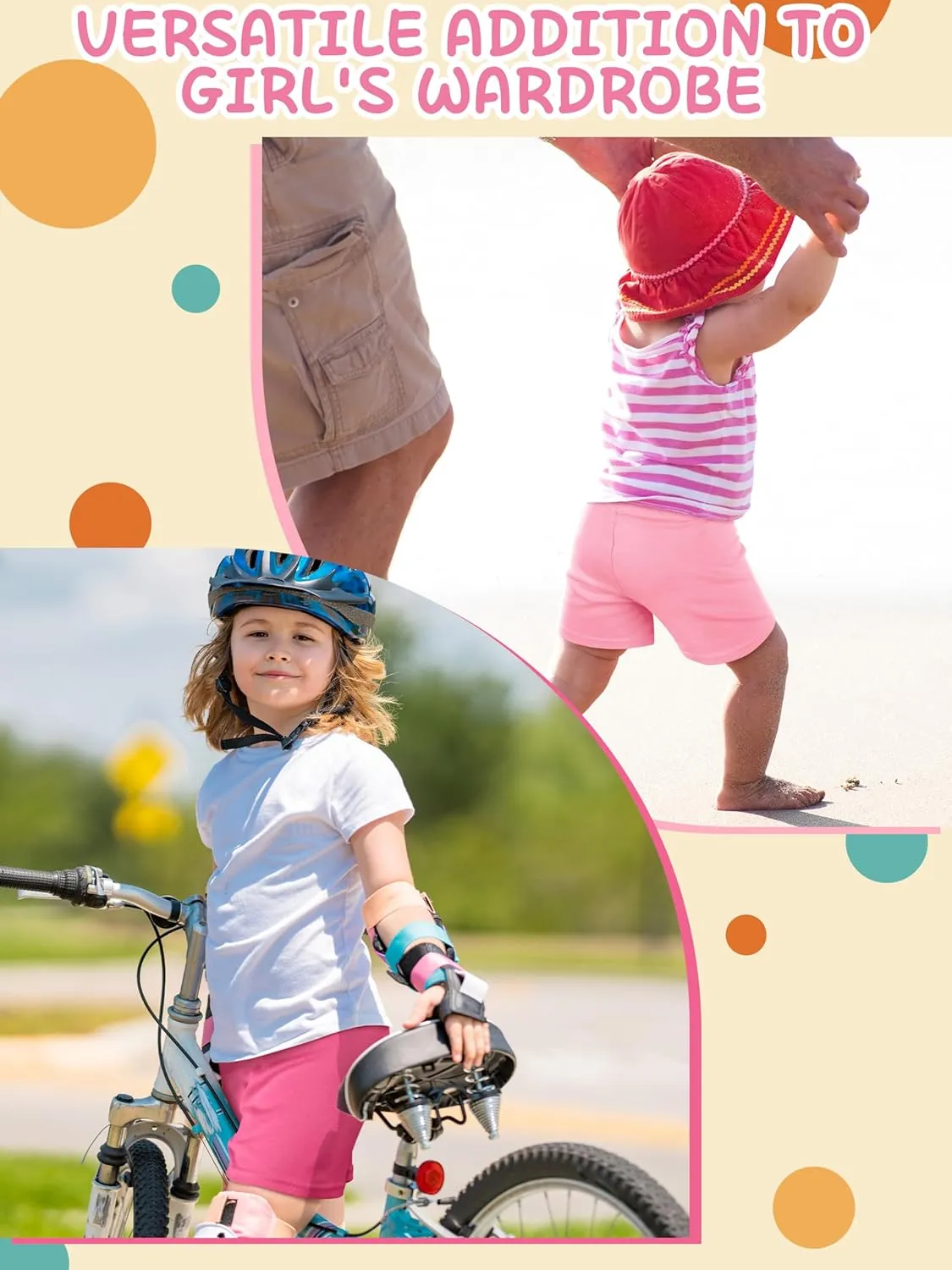 Resinta 4 Pack Girls Cotton Bike Shorts Toddler Basic Cartwheel Shorts Kids Under Dress Shorts Solid Dance Safety Shorts