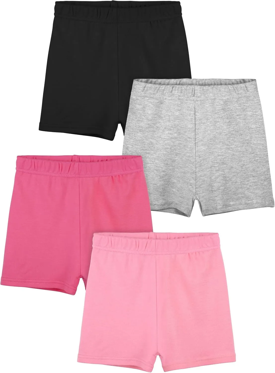 Resinta 4 Pack Girls Cotton Bike Shorts Toddler Basic Cartwheel Shorts Kids Under Dress Shorts Solid Dance Safety Shorts
