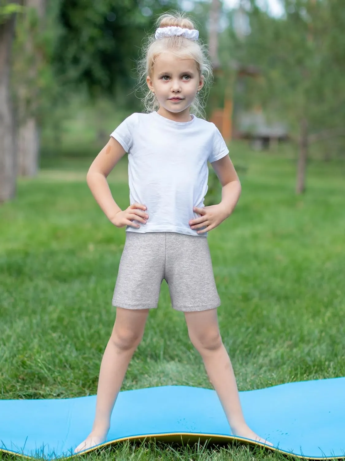 Resinta 4 Pack Girls Cotton Bike Shorts Toddler Basic Cartwheel Shorts Kids Under Dress Shorts Solid Dance Safety Shorts
