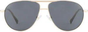 Retro Square Polarized Aviator Sunglasses for Men Women Classic Metal Frame UV400 Protection for Driving/Holiday