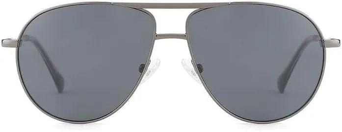 Retro Square Polarized Aviator Sunglasses for Men Women Classic Metal Frame UV400 Protection for Driving/Holiday