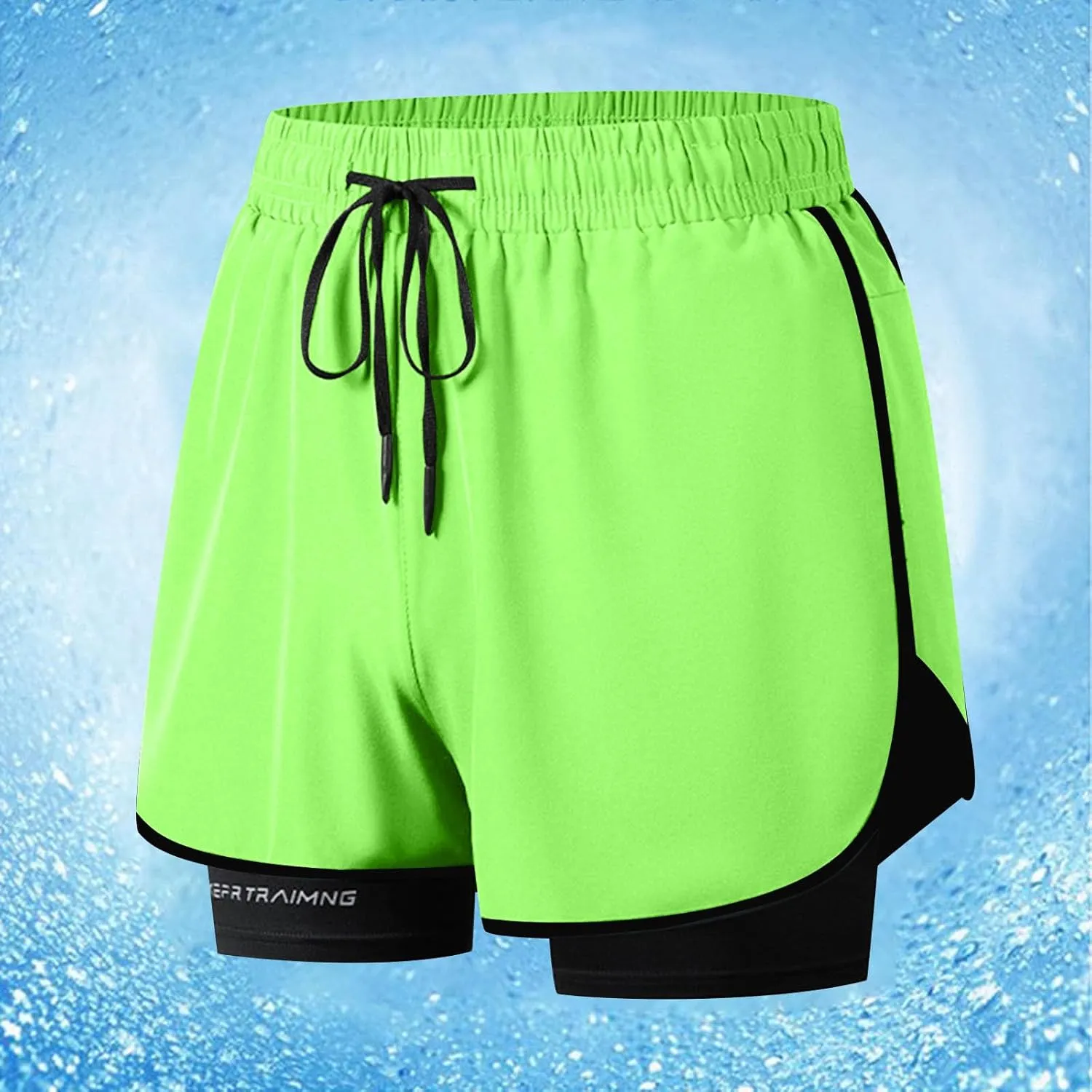 Running Basketball Hiking Shorts Breathable Quick-Dry Shorts with Compression Linen Elastic Drawstring Waist Pants