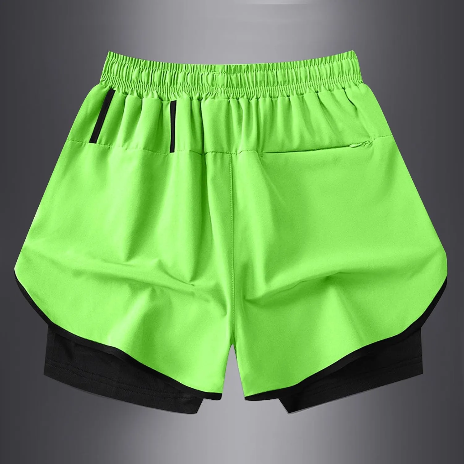 Running Basketball Hiking Shorts Breathable Quick-Dry Shorts with Compression Linen Elastic Drawstring Waist Pants