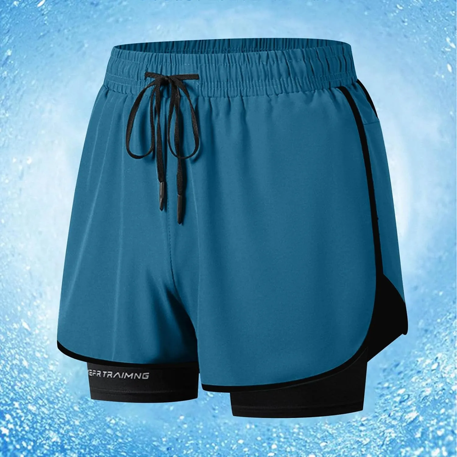 Running Basketball Hiking Shorts Breathable Quick-Dry Shorts with Compression Linen Elastic Drawstring Waist Pants