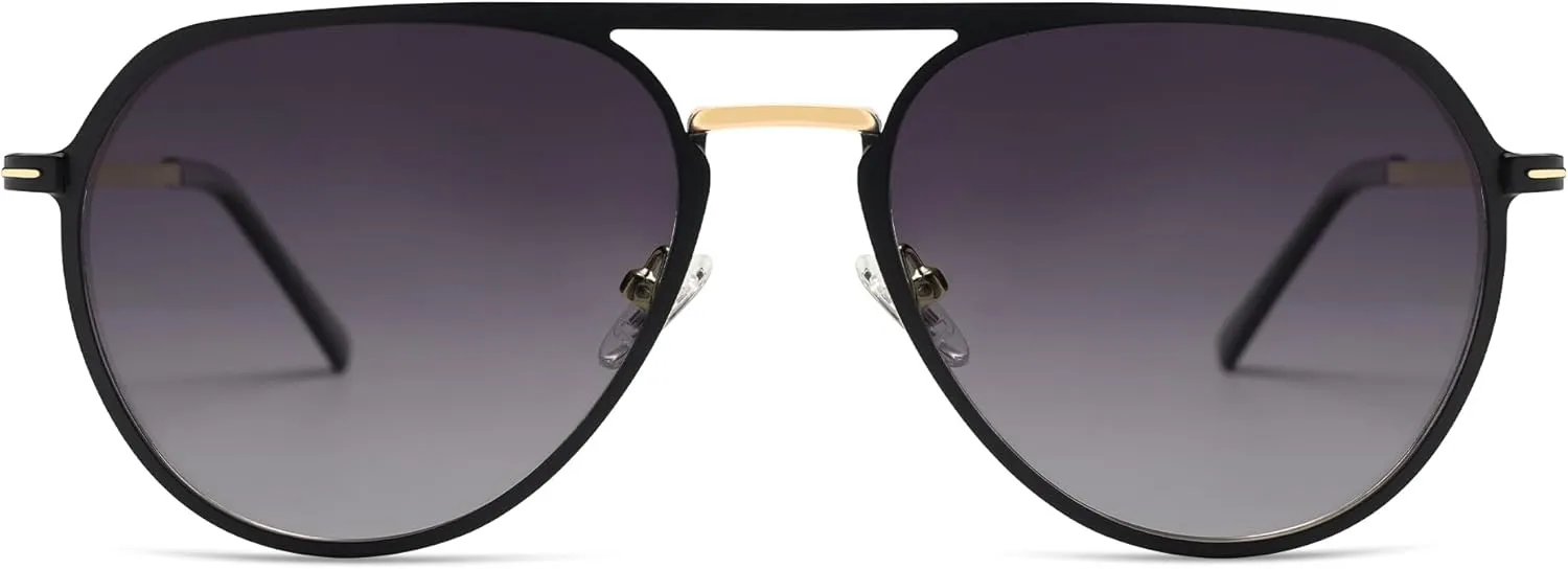SOJOS Trendy Aviator Polarized Sunglasses for Women Men Retro Shades Classic Metal Sun Glasses SJ1204A
