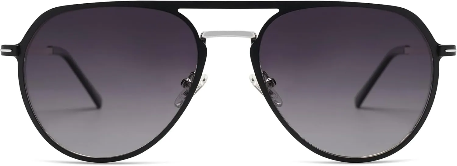 SOJOS Trendy Aviator Polarized Sunglasses for Women Men Retro Shades Classic Metal Sun Glasses SJ1204A