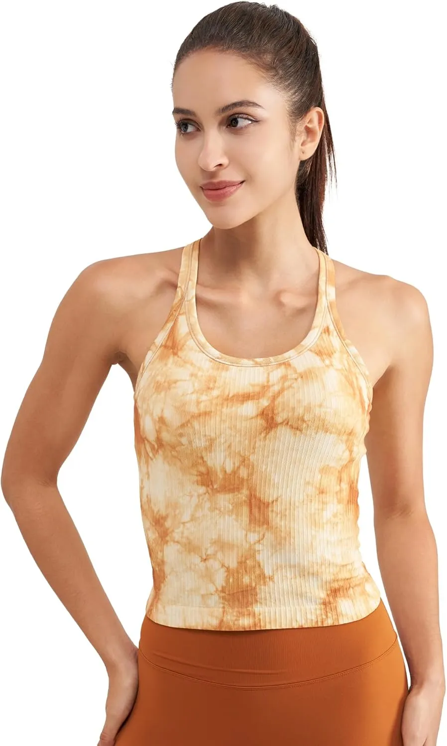 sphinx cat Ribbed Workout Short Racerback Tank Tops for Women with Built in Bra