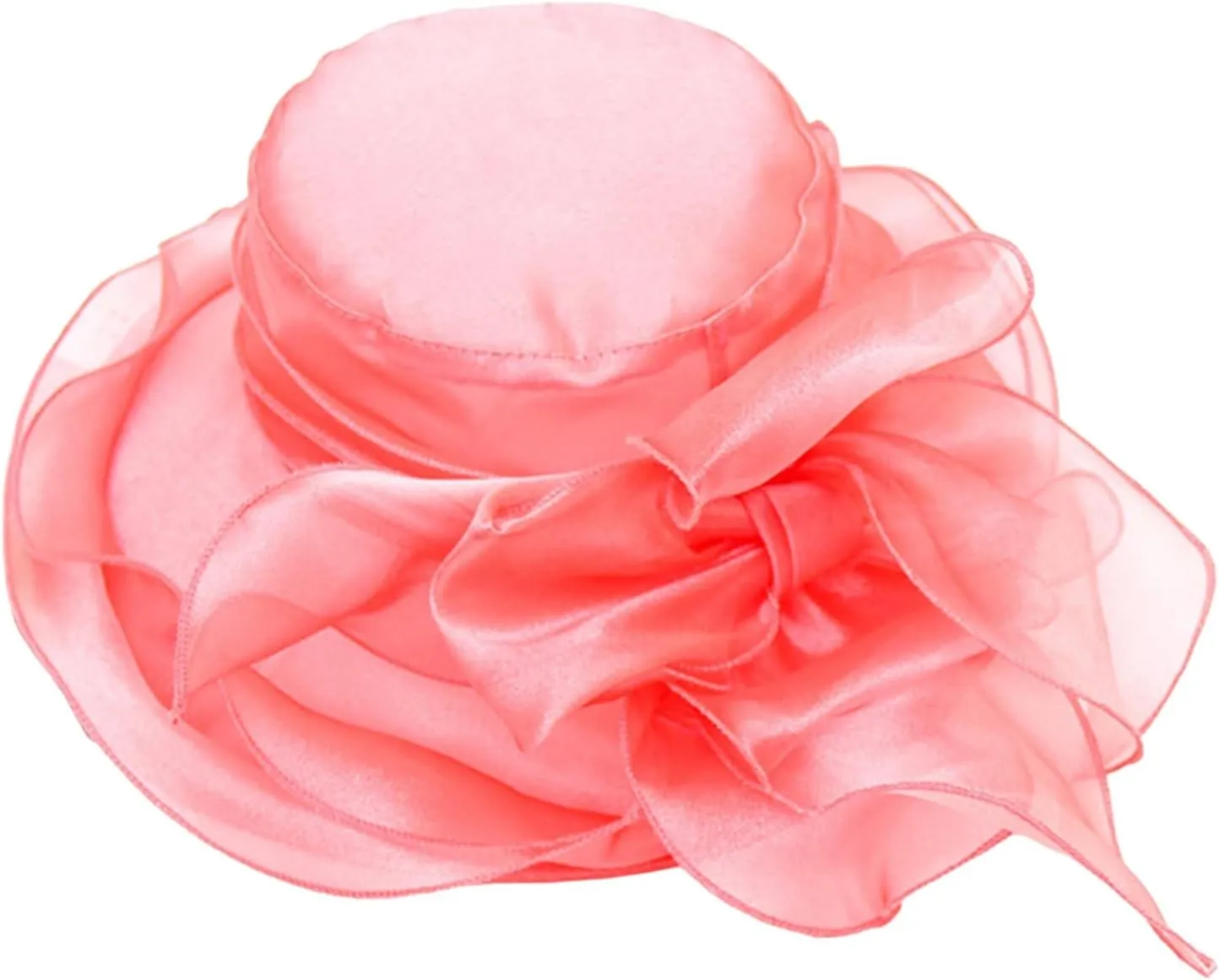 Spring Summer Mesh Sunshade Hats Flower Temperament Wedding Dress Sun Dome Large Brim Derby Hats for Women 2025