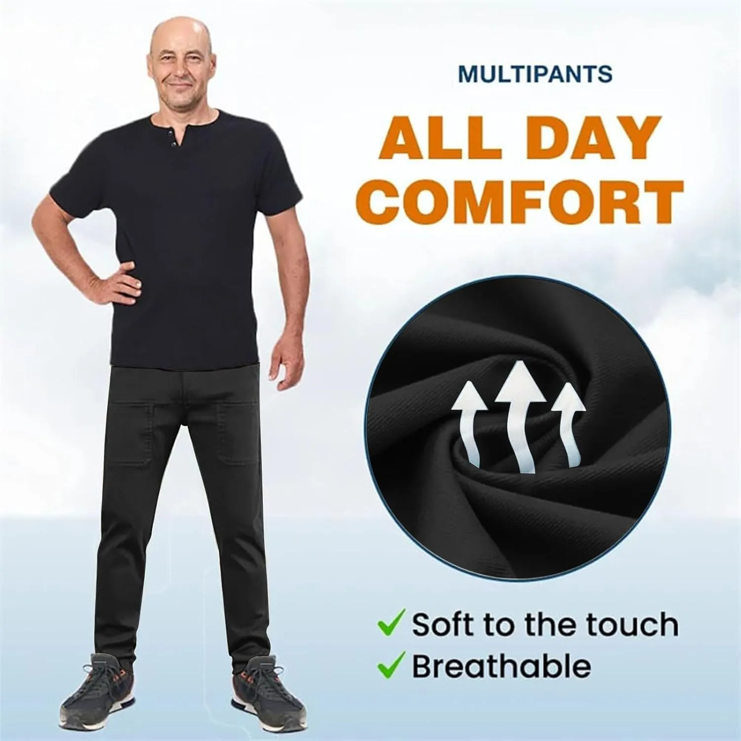 Stretch Cargo Pants, Sirmale Mencomfy MultiPants - High Stretch Multi-Pocket Durable Cargo Pants for Men