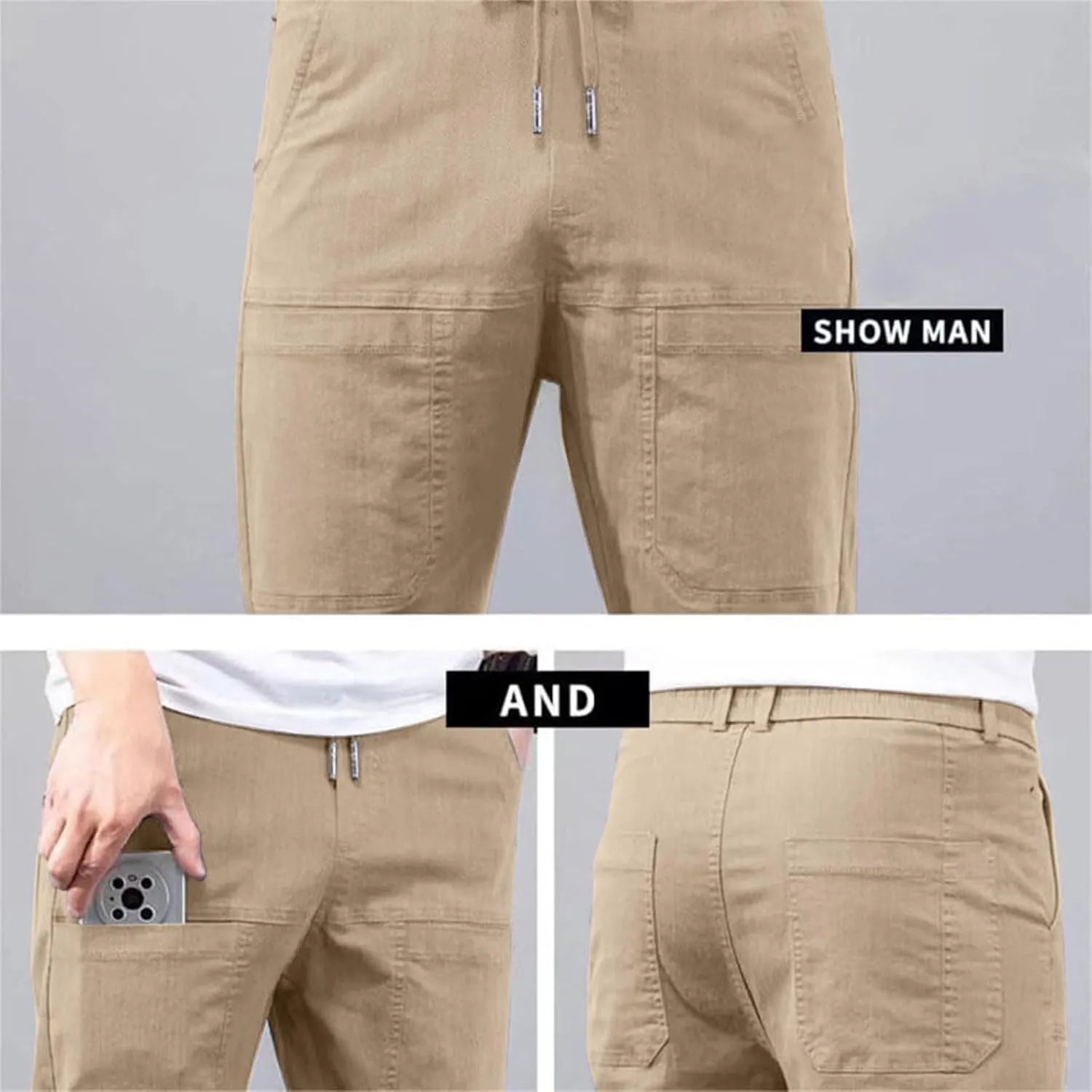 Stretch Cargo Pants, Sirmale Mencomfy MultiPants - High Stretch Multi-Pocket Durable Cargo Pants for Men