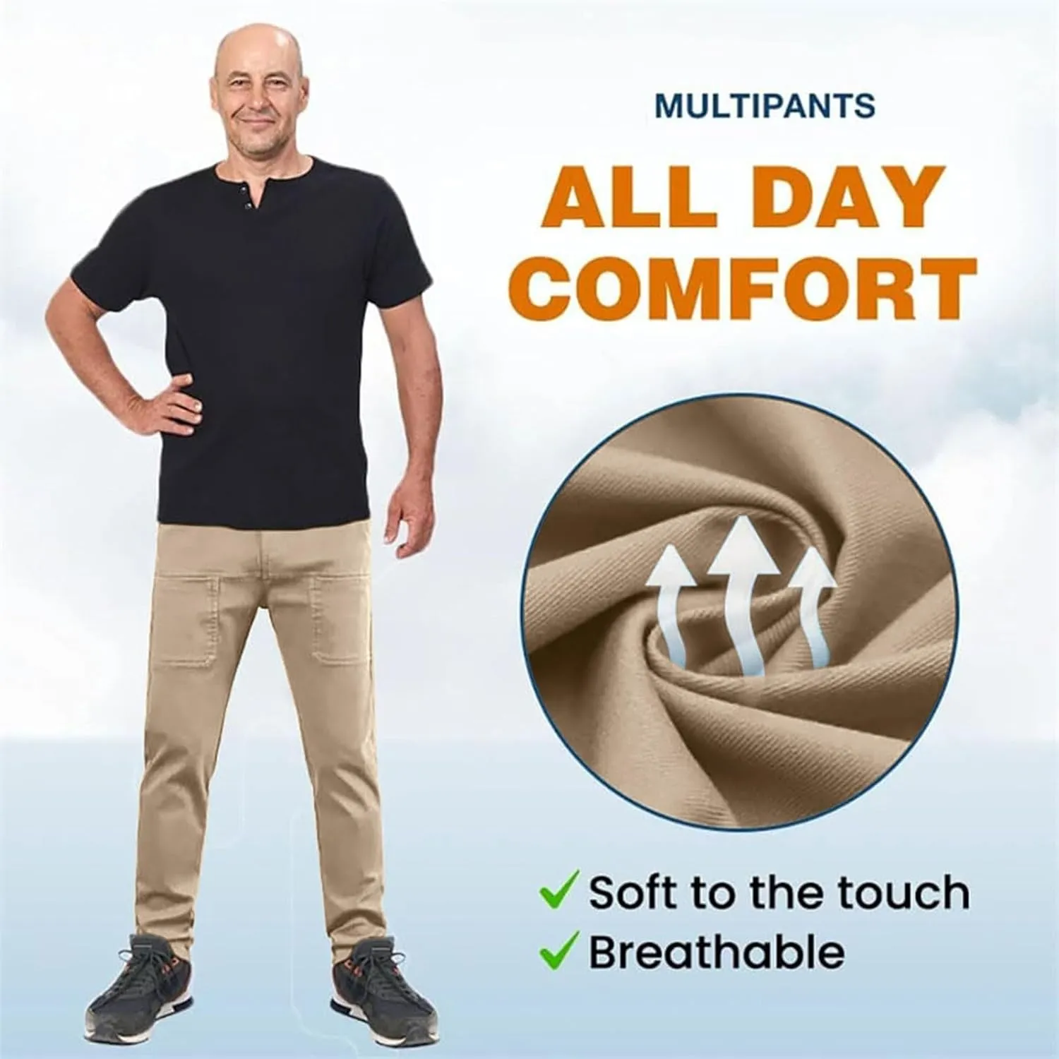 Stretch Cargo Pants, Sirmale Mencomfy MultiPants - High Stretch Multi-Pocket Durable Cargo Pants for Men