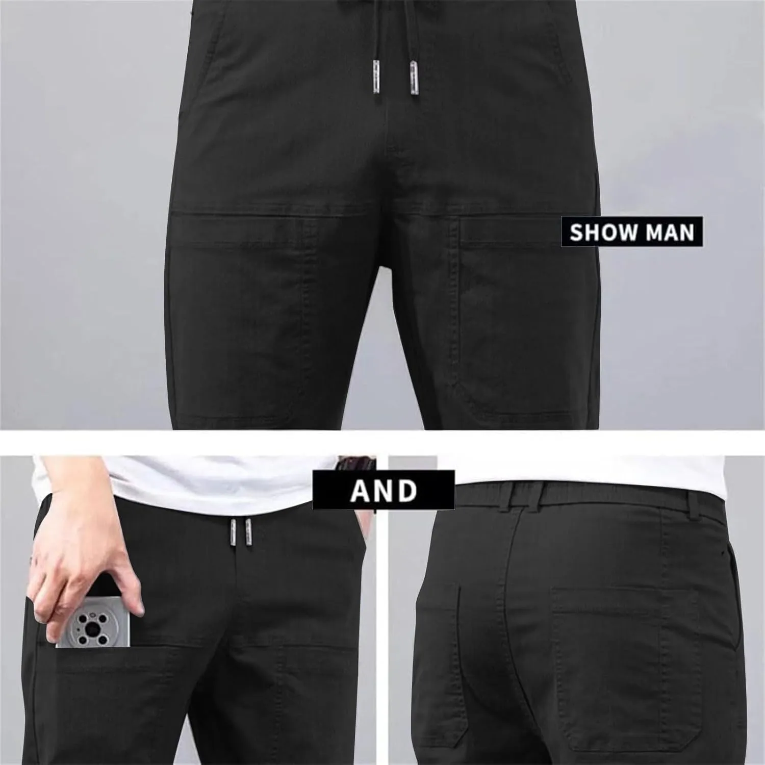 Stretch Cargo Pants, Sirmale Mencomfy MultiPants - High Stretch Multi-Pocket Durable Cargo Pants for Men