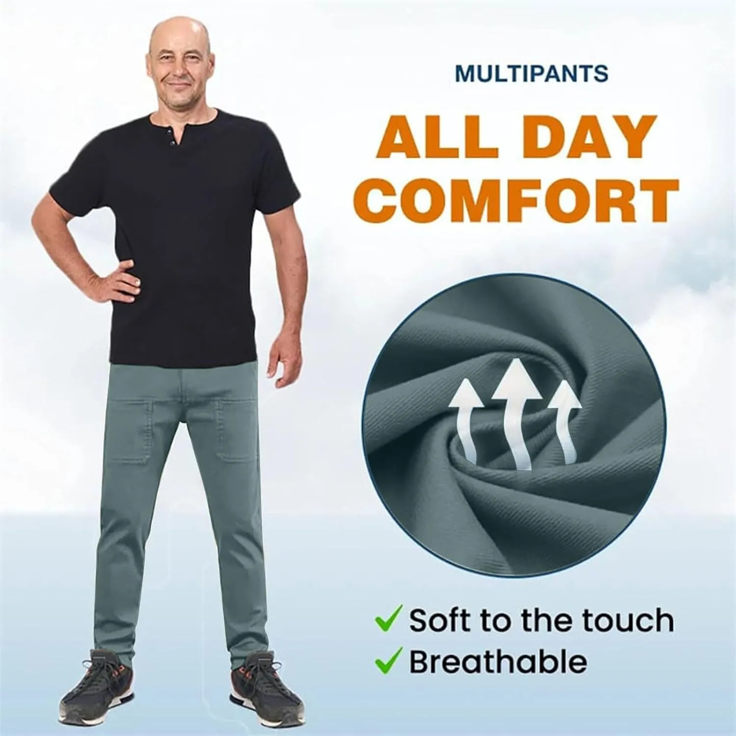 Stretch Cargo Pants, Sirmale Mencomfy MultiPants - High Stretch Multi-Pocket Durable Cargo Pants for Men